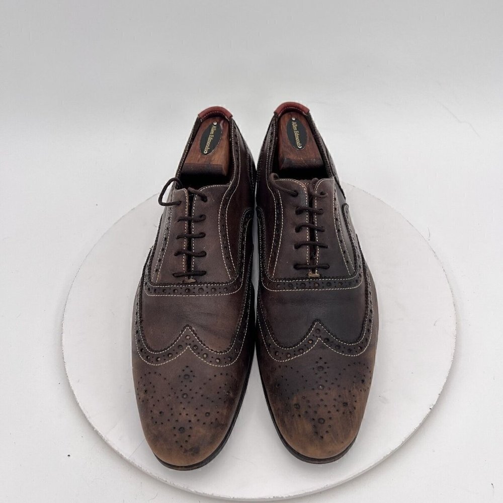 Paul Smith Men Size 7.5 Brown Leather Brogue Wingtip Lace Up Dress Shoes